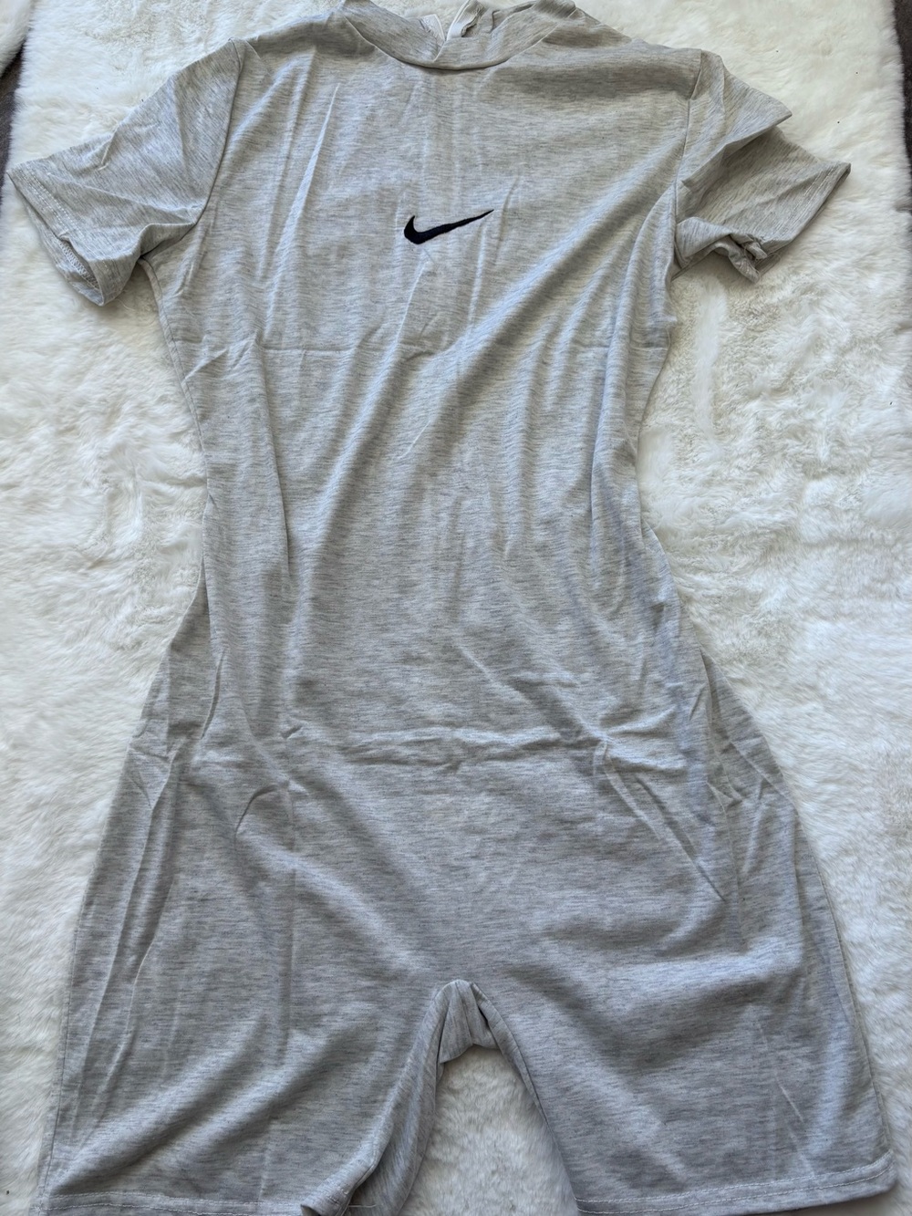 Nike Light Gray Romper with Black Swoosh